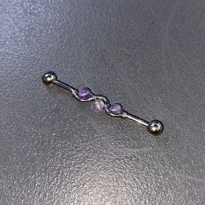 Amethyst Crystal Wire Wrapped Industrial Bar